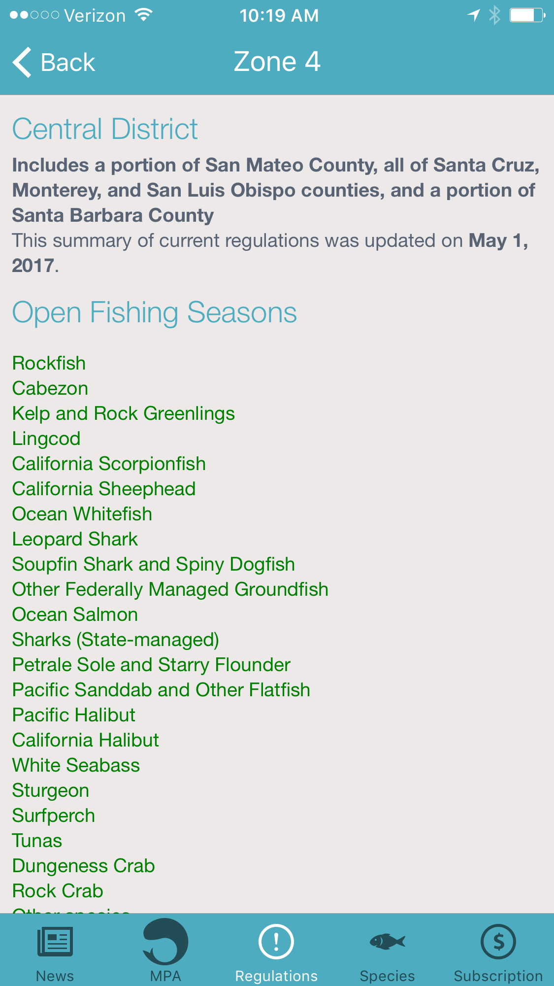 FishLegal Mobile app for California Marine Protected Areas and